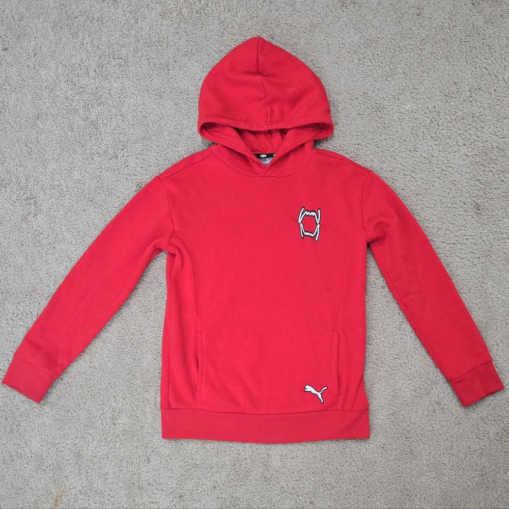 Boy's PUMA Hoodie Pivot EMB Sportime Bright Red Sweatshirt Size Large Fang Logo